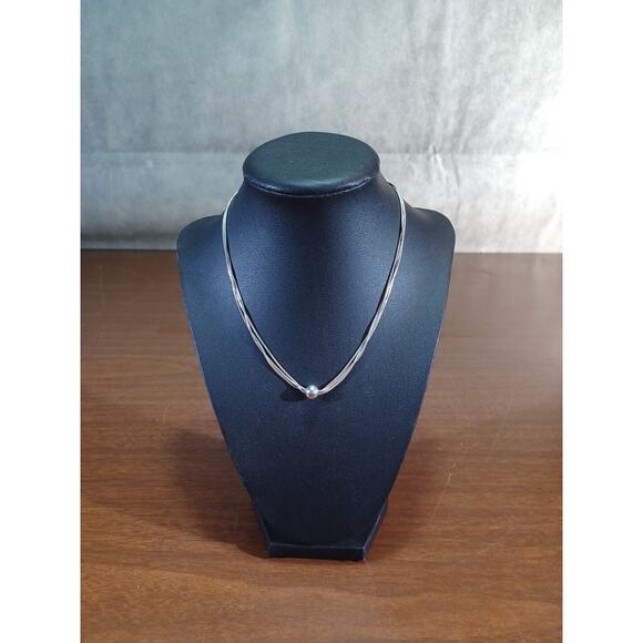 Silpada~N0914 Thoreau 3 Strand Sterling Silver Necklace w Sterling Bead 16" - Picture 1 of 8